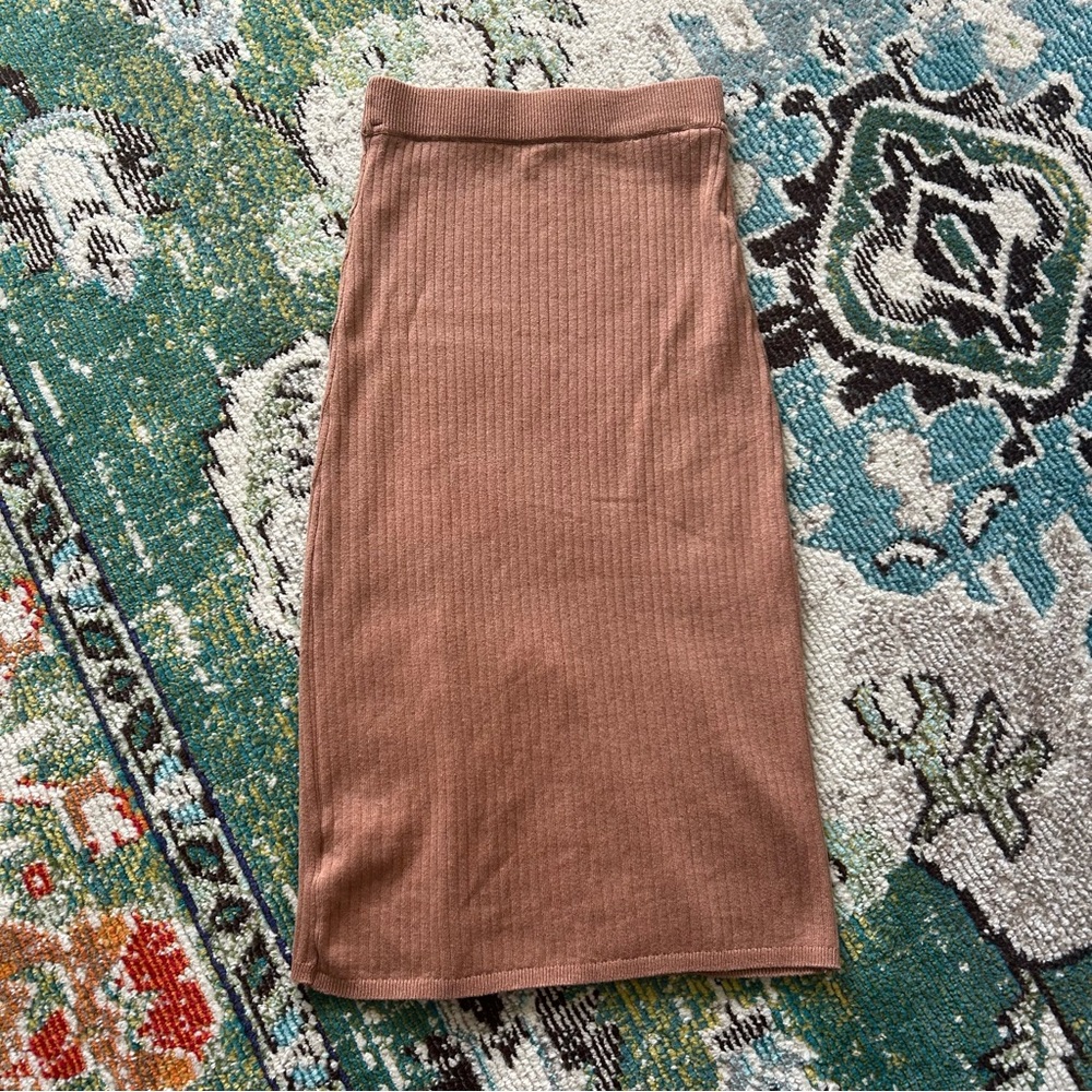 Wishlist Light Brown Ribbed Sweater Skirt